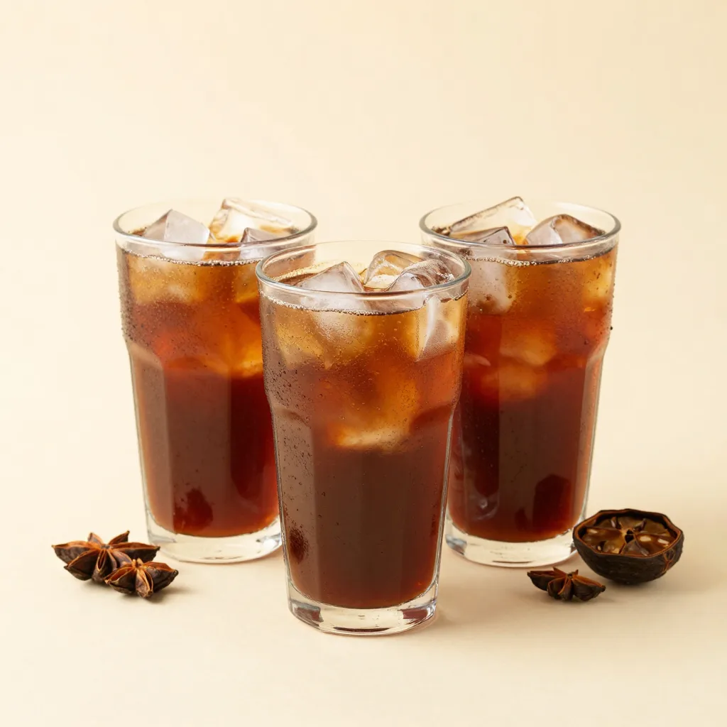 An iced rooibos set on a light background